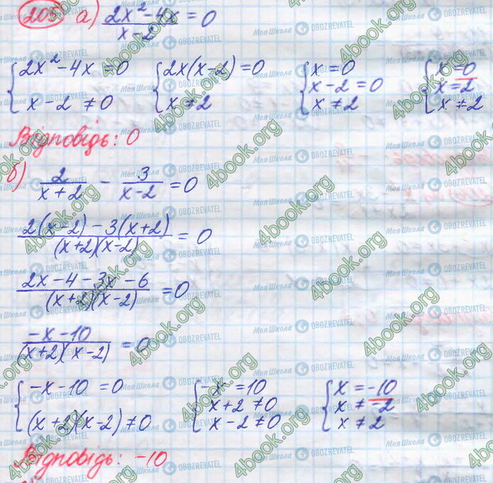 ГДЗ Алгебра 8 клас сторінка 205 (а-б)